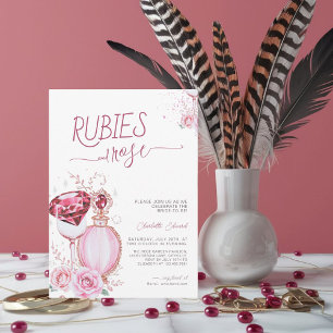 Elegante Ruby en Roos bruids doucheuitnodiging Kaart