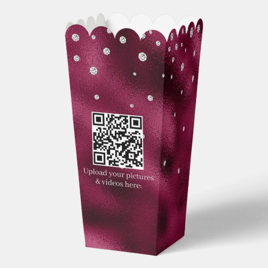 Elegante Ruby Folie & 40e Jubileum Popcorn Bedankdoosjes (Achterkant)