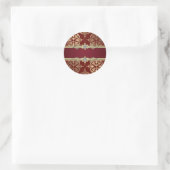 Elegante Ruby Red Gold Damask Stickers (Tas)