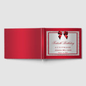 Elegante Ruby Red & Silver Glitter 40e verjaardag Gastenboek (Volledig)