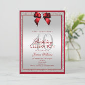 Elegante Ruby Red Silver Glitter 40e verjaardag Kaart (Staand voorkant)