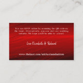 Elegante Ruby Rode RSVP Bruiloft Website QR Code Informatiekaartje (Achterkant)