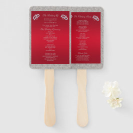 Elegante Ruby Rode & Sparkly Zilveren Ringen Bruil Handwaaier