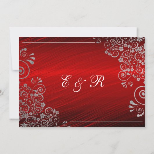Elegante Ruby Rood Grijs Save the Date Trouwen (Achterkant)