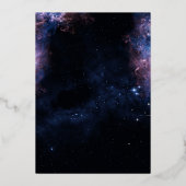 Elegante ruimte thema astronomie maan trouw uitnod folie uitnodiging (Achterkant)