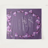 Elegante Rum Romantische Paarse Sering Boog Bloeme Wandkleed (Voorkant (horizontaal))