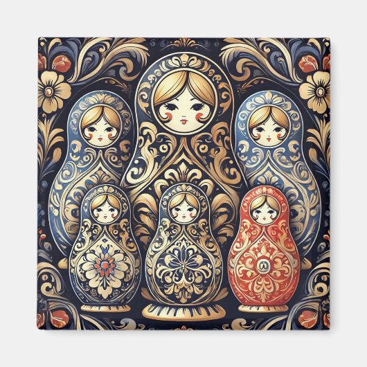 Elegante Russische poppenmagneet Magneet (Voorkant)