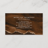 Elegante Rust Goud Marmeren Agaat Geode Klantenkaartje (Achterkant)