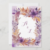 Elegante Rust Paarse Bloemen Huwelijksuitnodiging Kaart (Achterkant)