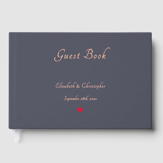 Elegante Rust Paarse Roos Gouden Bruiloften Jubile Gastenboek (Voorkant)