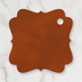 Elegante Rust Sinaasappel & Gold Curls Wedding Bed Bedankjes Labels (Achterkant)