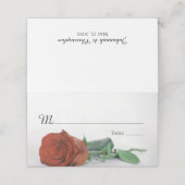 Elegante Rust Sinaasappel Roos bruiloft Write-In Plaatskaartje (Buitenkant ongevouwen)