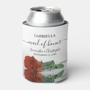 Elegante Rust Sinaasappel Roos Maid of Honor Weddi Blikjeskoeler
