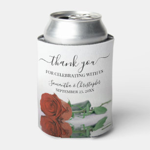 Elegante Rust Sinaasappel Roos Stijlvolle bruiloft Blikjeskoeler