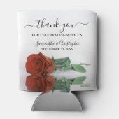 Elegante Rust Sinaasappel Roos Stijlvolle bruiloft Blikjeskoeler (Achterkant)