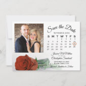 Elegante Rust Sinaasappel Roos Trouwkalender & Fot Save The Date (Voorkant)