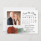 Elegante Rust Sinaasappel Roos Trouwkalender & Fot Save The Date (Voorkant)