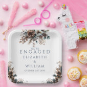 Elegante Rustic Forest Pinecones verlovingsfeest Papieren Bordje (Feest)