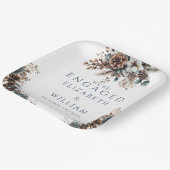 Elegante Rustic Forest Pinecones verlovingsfeest Papieren Bordje (Gebogen)