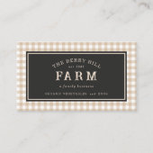 Elegante  Rustic Gingham Boerderij Visitekaartje (Voorkant)