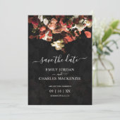 Elegante rustic herfstbloemen bruiloft save the date (Staand voorkant)