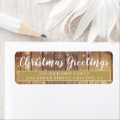 Elegante Rustic Kerst Groeten Retouradres Etiket (Insitu)