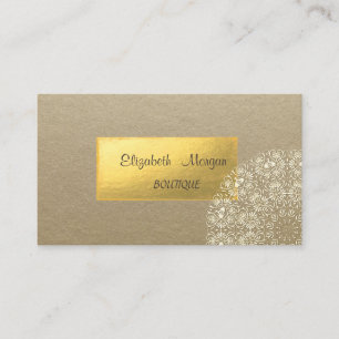 Elegante Rustic, Kraft, Gouden Kant Visitekaartje