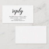 Elegante Rustic, Zwarte Script, RSVP antwoord, Ant Informatiekaartje (Voorkant / Achterkant)