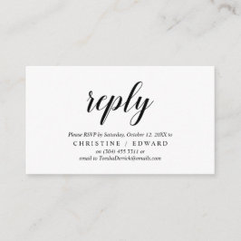 Elegante Rustic, Zwarte Script, RSVP antwoord, Ant Informatiekaartje