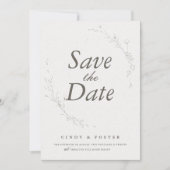 Elegante Rusticale Minimalistische Botanische Brui Save The Date (Voorkant)