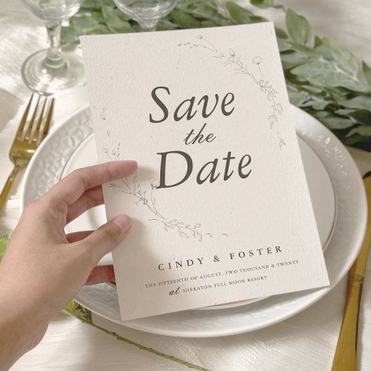 Elegante Rusticale Minimalistische Botanische Brui Save The Date