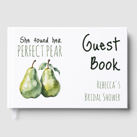 Elegante Rusticale Perfecte Peer Bruidsdouche Gastenboek (Voorkant)