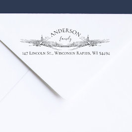 Elegante Rústico de Pinos de Nieve Dirección de Re Zelfinktende Stempel