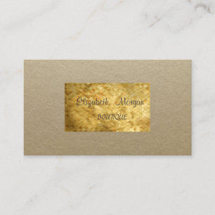 Elegante Rustiek, Kraft, Gouden Pailletten Visitekaartje