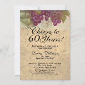 Elegante rustieke 60e verjaardag wijnland thema kaart (Voorkant)