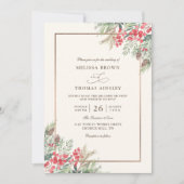 Elegante Rustieke Aquarel Budget QR Code Trouwen Kaart (Voorkant)