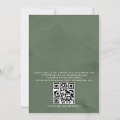 Elegante Rustieke Aquarel Budget QR Code Trouwen Kaart (Achterkant)