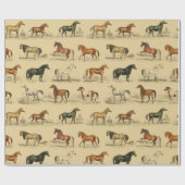 Elegante  rustieke beige paardenrassen Toile Cadeaupapier (Vlak)