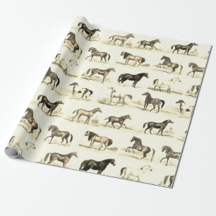 Elegante  rustieke beige paardenrassen Toile Cadeaupapier