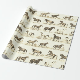 Elegante  rustieke beige paardenrassen Toile Cadeaupapier