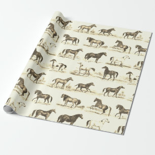 Elegante rustieke beige paardenrassen Toile Cadeaupapier
