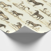 Elegante  rustieke beige paardenrassen Toile Cadeaupapier (Hoek)