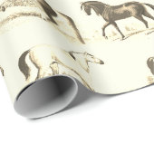 Elegante  rustieke beige paardenrassen Toile Cadeaupapier (Rol Hoek)