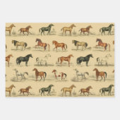Elegante  rustieke beige paardenrassen Toile Inpakpapier Vel (Voorkant)