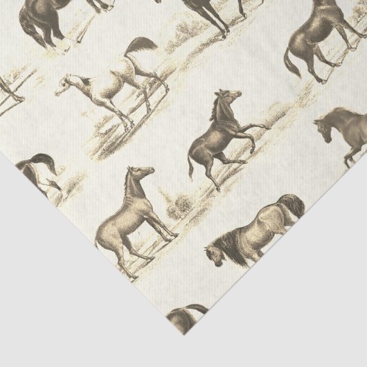 Elegante  rustieke beige paardenrassen Toile Tissuepapier (Detail)