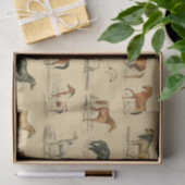 Elegante  rustieke beige paardenrassen Toile Tissuepapier (Geschenk)