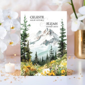 Elegante rustieke berg wilde bloemen QR BRUILOFT Kaart