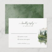 Elegante rustieke berglandschap bruiloft RSVP kaartje (Voorkant / Achterkant)