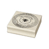  elegante rustieke bijen ronde familienaam rubberstempel (Stempel)