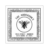  elegante rustieke bijenfamilienaam rubberstempel (Afrduk)